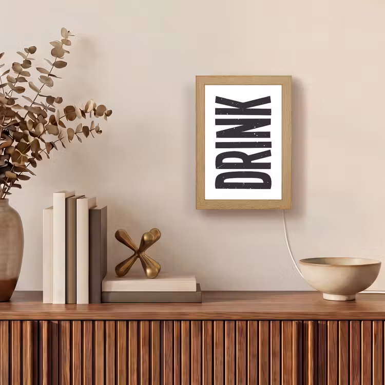 Lightbox - Wandlamp - Drink - Zwart - Wit - Decoratie — 4