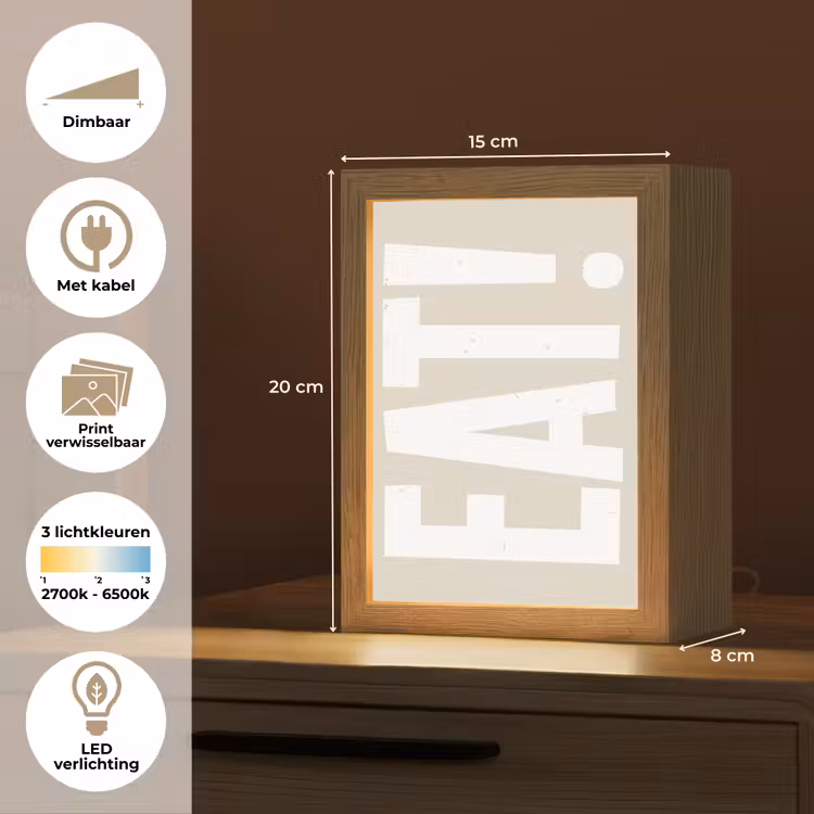 Lightbox - Wandlamp - Eten - Decoratie - Beige - Wit — 9