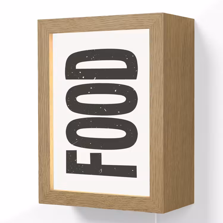 Lightbox - Wandlamp - Food - Zwart - Wit - Decoratie — 1