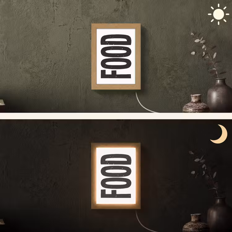 Lightbox - Wandlamp - Food - Zwart - Wit - Decoratie — 3