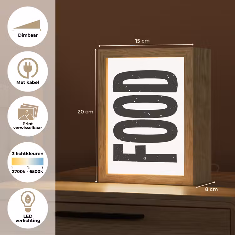 Lightbox - Wandlamp - Food - Zwart - Wit - Decoratie — 9