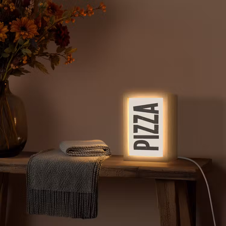 Lightbox - Wandlamp - Pizza - Decoratie - Japandi - Vintage — 5