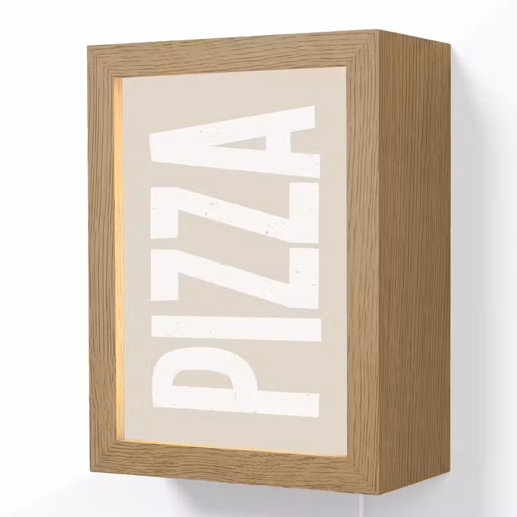 Lightbox - Wandlamp - Pizza - Decoratie - Japandi - Wit — 1