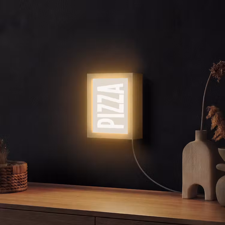 Lightbox - Wandlamp - Pizza - Decoratie - Japandi - Wit — 2
