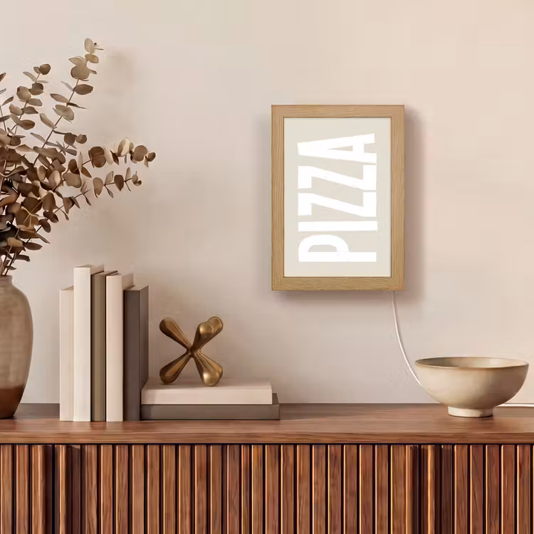 Lightbox - Wandlamp - Pizza - Decoratie - Japandi - Wit — 4