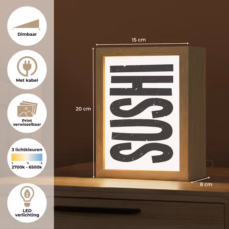Lightbox - Wandlamp - Japandi - Sushi - Zwart - Vintage — 9
