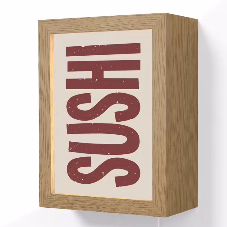 Lightbox - Wandlamp - Sushi - Rood - Japandi - Decoratie — 1