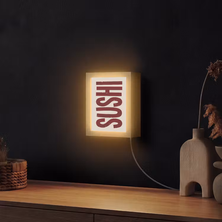 Lightbox - Wandlamp - Sushi - Rood - Japandi - Decoratie — 2