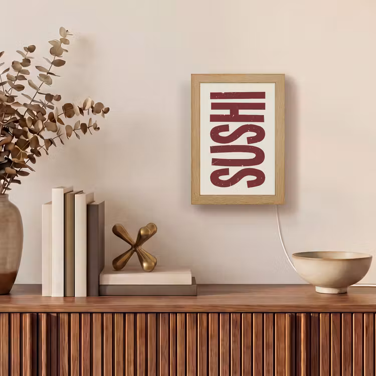 Lightbox - Wandlamp - Sushi - Rood - Japandi - Decoratie — 4