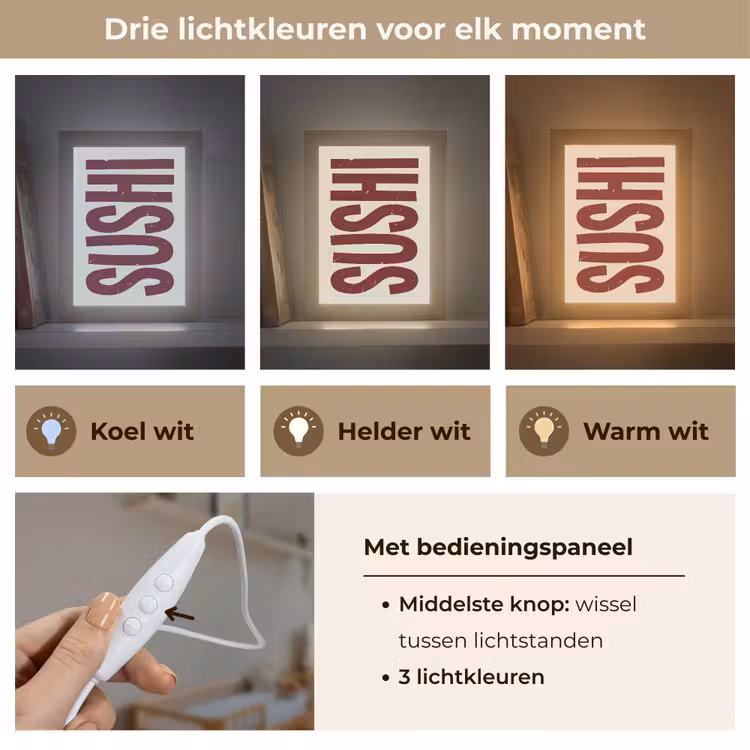 Lightbox - Wandlamp - Sushi - Rood - Japandi - Decoratie — 7