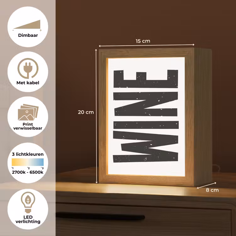 Lightbox - Wandlamp - Vintage - Japandi - Wine - Decoratie — 9