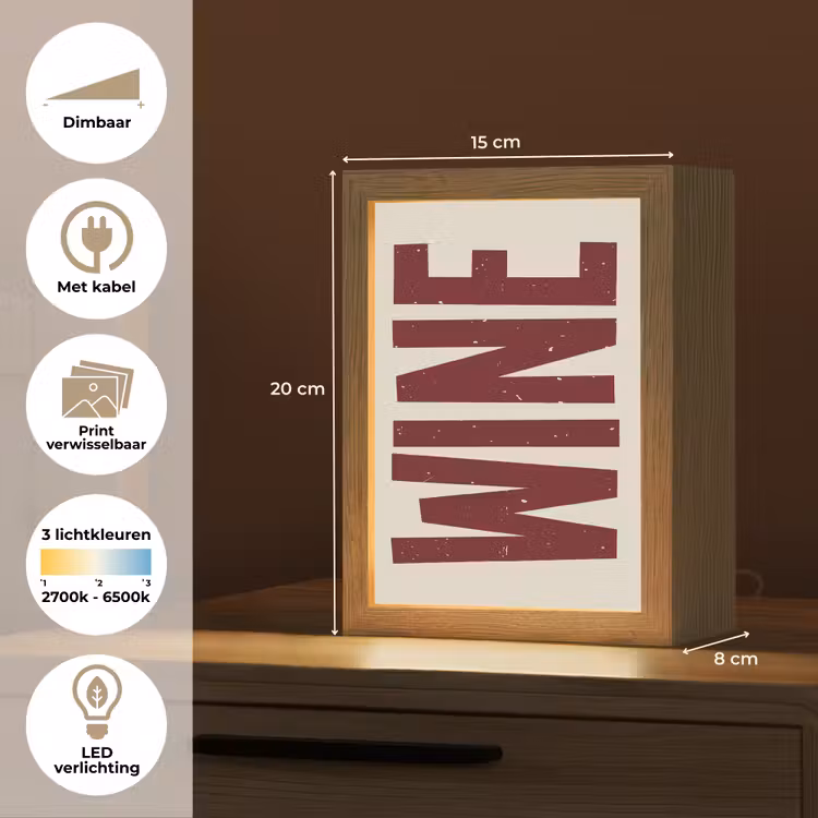 Lightbox - Wandlamp - Wine - Red - Decoratie - Japandi — 9