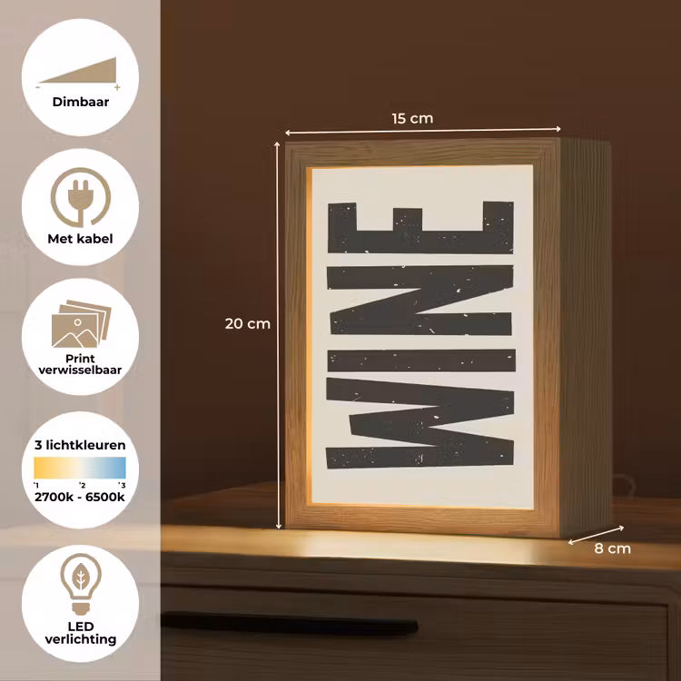 Lightbox - Wandlamp - Zwart - Wijn - Decoratie - Vintage — 9