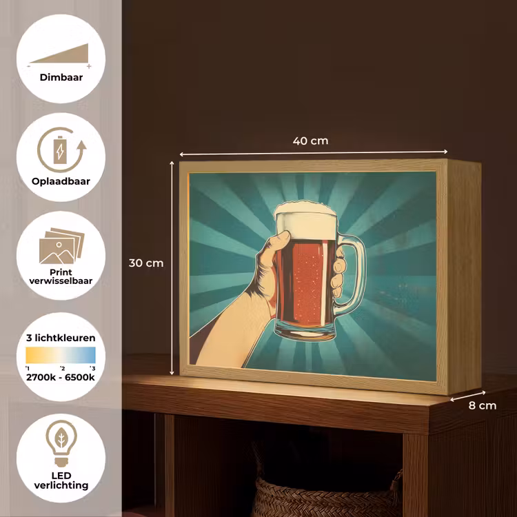 Lightbox - Wandlamp - Bierglas - Schuim - Retro - Groen — 10