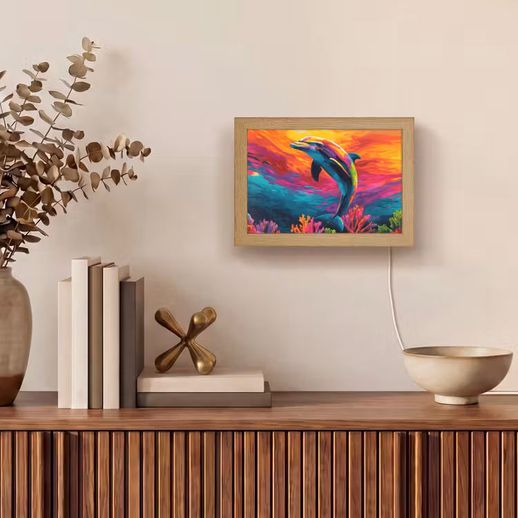 Lightbox - Wandlamp - Dolfijn - Kleurrijk - Oceaan - Koraal — 4