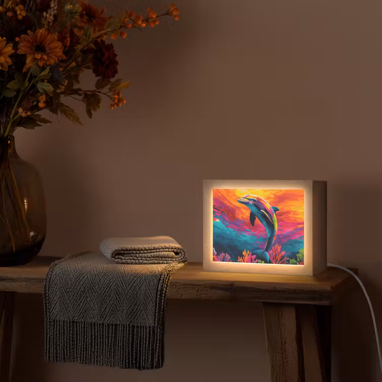 Lightbox - Wandlamp - Dolfijn - Kleurrijk - Oceaan - Koraal — 5