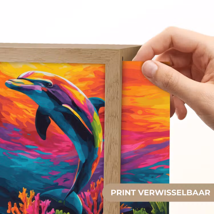 Lightbox - Wandlamp - Dolfijn - Kleurrijk - Oceaan - Koraal — 6