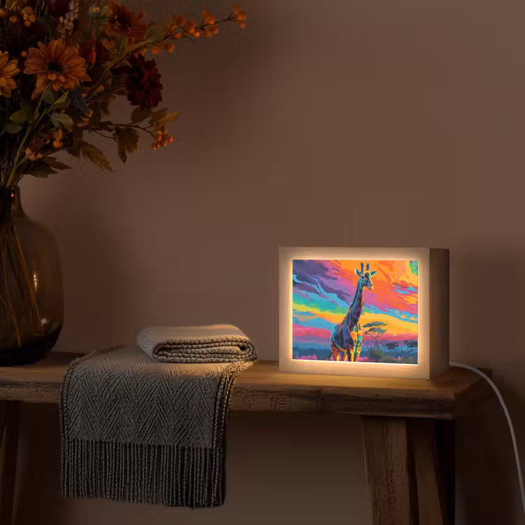 Lightbox - Wandlamp - Giraffe - Savanna - Lucht - Gekleurd — 5