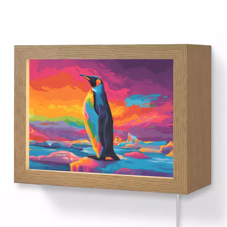 Lightbox - Wandlamp - Ijsschots - Pinguïn - Abstract - Lucht — 1