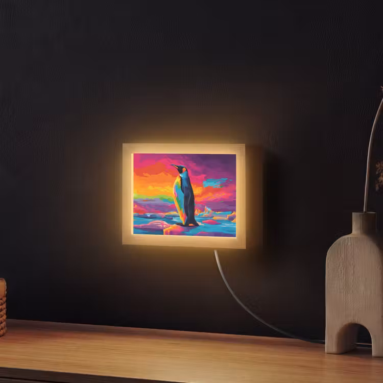 Lightbox - Wandlamp - Ijsschots - Pinguïn - Abstract - Lucht — 2