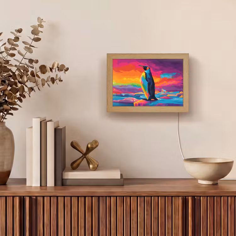 Lightbox - Wandlamp - Ijsschots - Pinguïn - Abstract - Lucht — 4