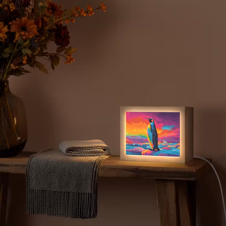 Lightbox - Wandlamp - Ijsschots - Pinguïn - Abstract - Lucht — 5