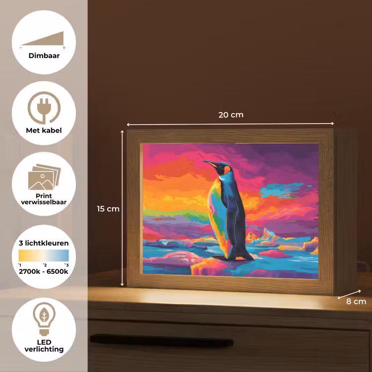 Lightbox - Wandlamp - Ijsschots - Pinguïn - Abstract - Lucht — 9