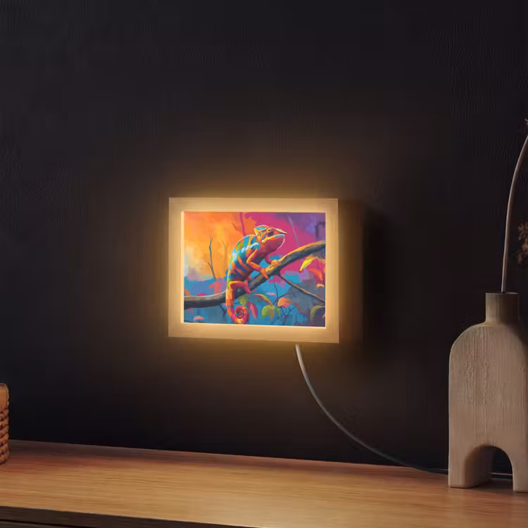 Lightbox - Wandlamp - Kameleon - Tak - Gestreept - Bladeren — 2