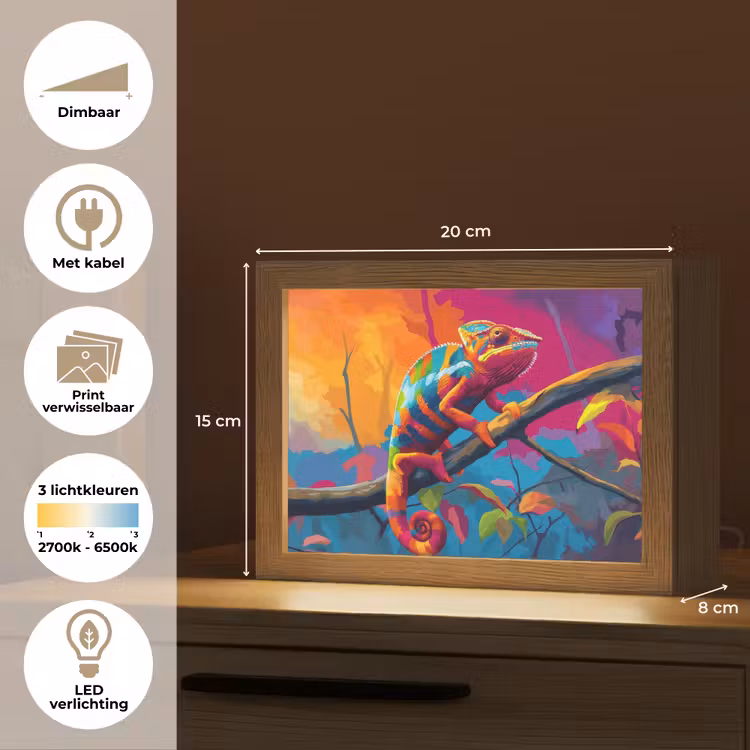 Lightbox - Wandlamp - Kameleon - Tak - Gestreept - Bladeren — 9