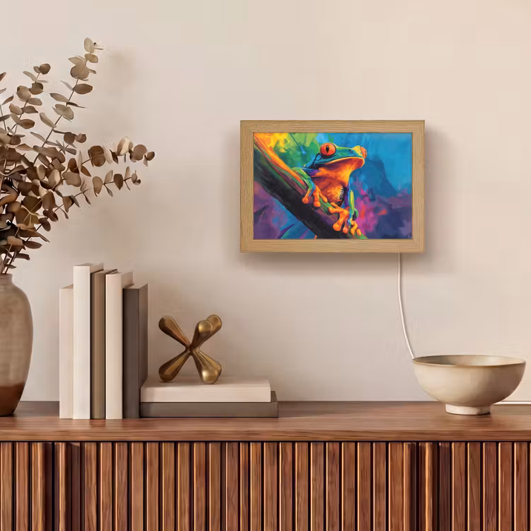 Lightbox - Wandlamp - Kikker - Felgekleurd - Tak - Regenboog — 4