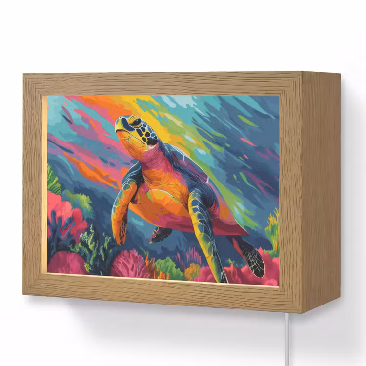 Lightbox - Wandlamp - Koraal - Schildpad - Abstract - Water — 1