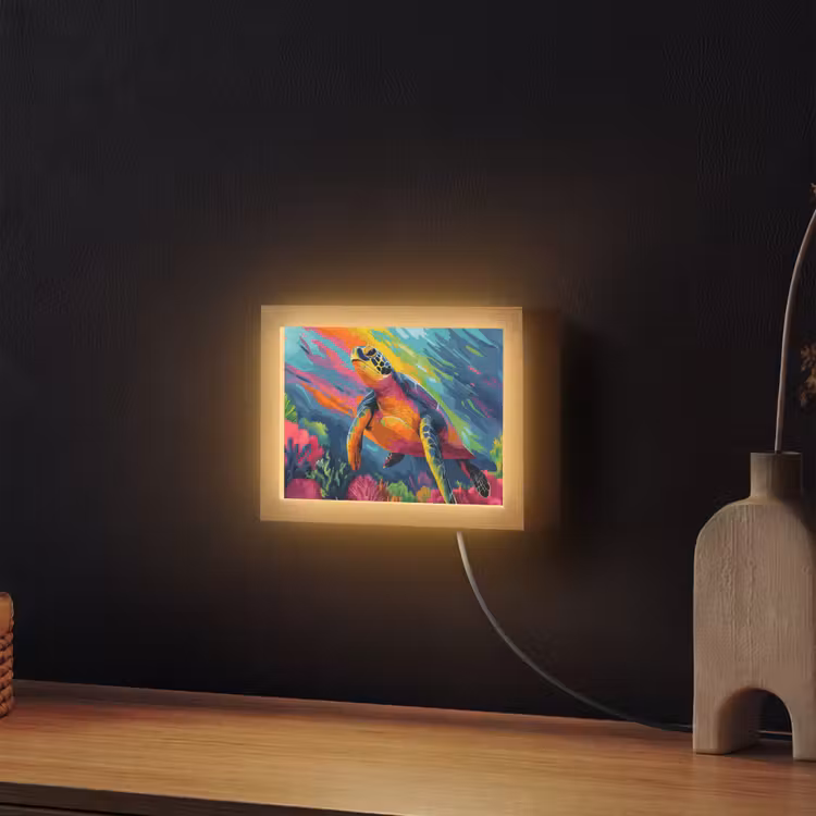 Lightbox - Wandlamp - Koraal - Schildpad - Abstract - Water — 2