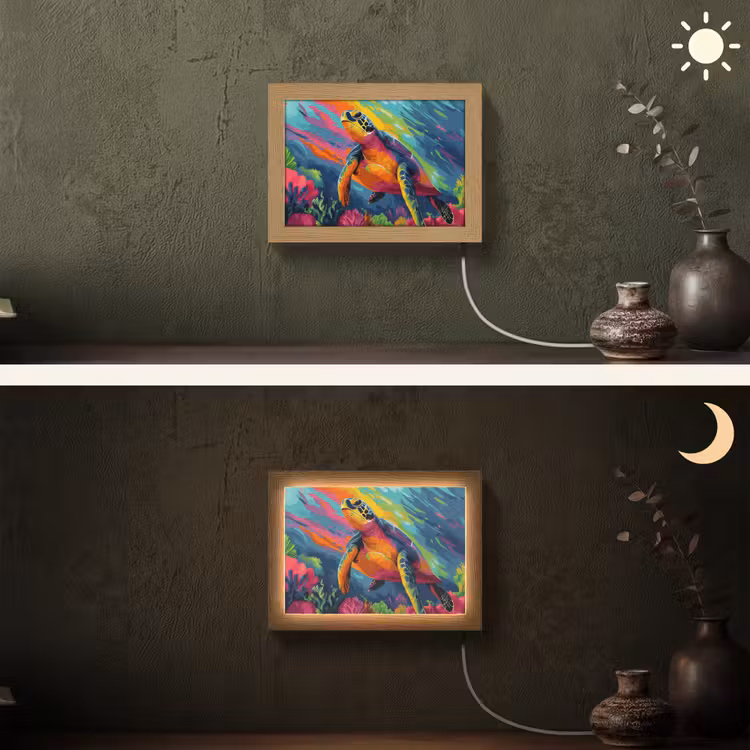 Lightbox - Wandlamp - Koraal - Schildpad - Abstract - Water — 3