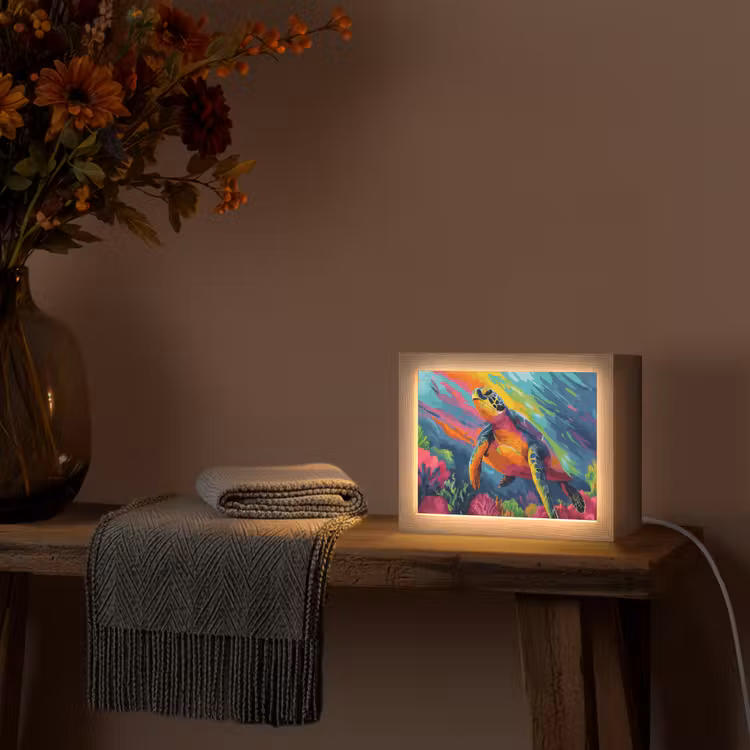Lightbox - Wandlamp - Koraal - Schildpad - Abstract - Water — 5