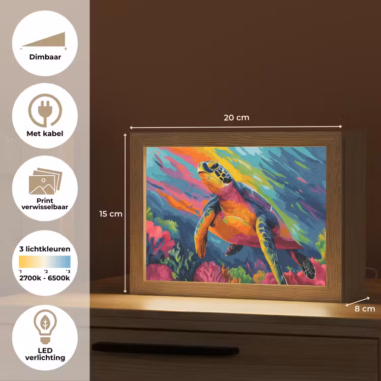 Lightbox - Wandlamp - Koraal - Schildpad - Abstract - Water — 9