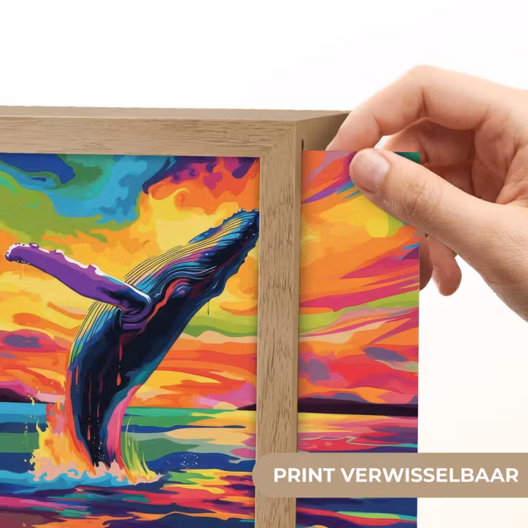 Lightbox - Wandlamp - Zonsondergang - Walvis - Geschilderd - Kleurrijk — 6