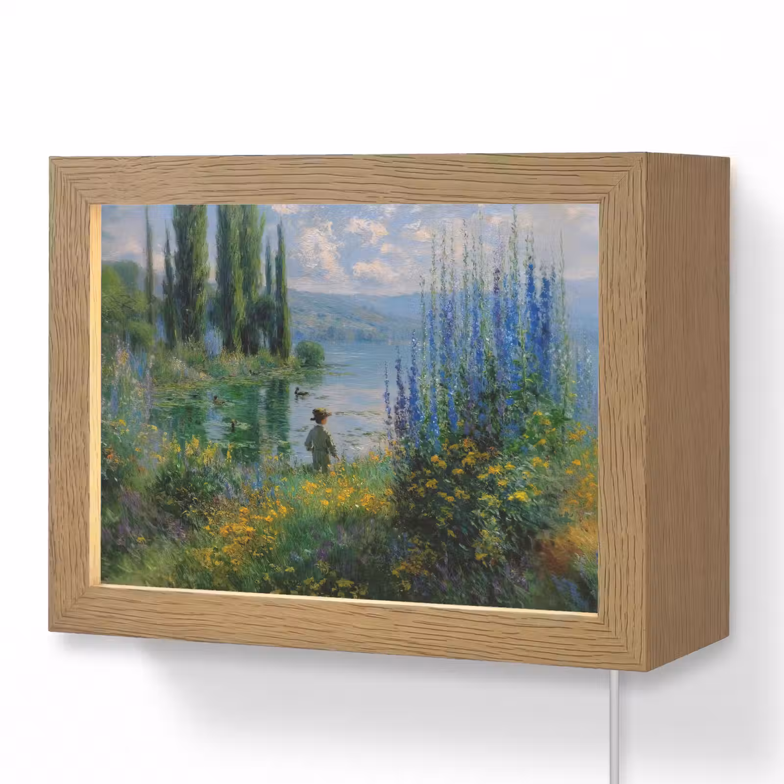 Lightbox - Wandlamp - Bloemen - Meer - Bergen - Groen — 1