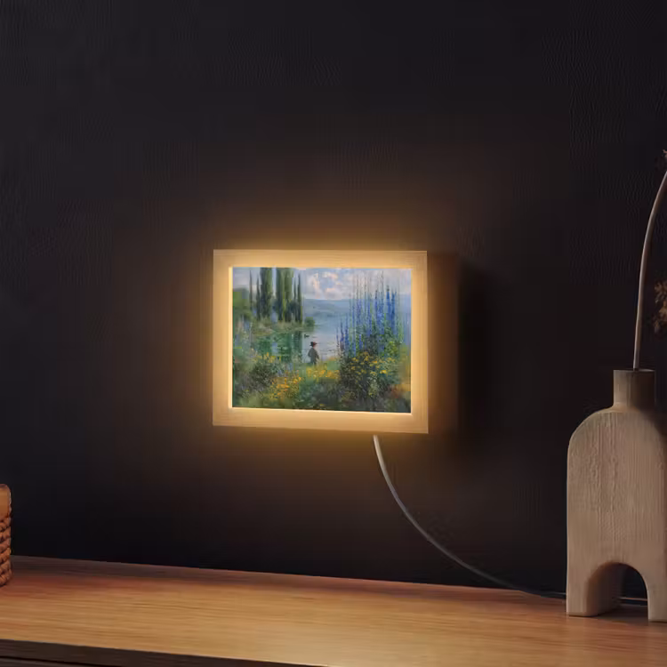 Lightbox - Wandlamp - Bloemen - Meer - Bergen - Groen — 2