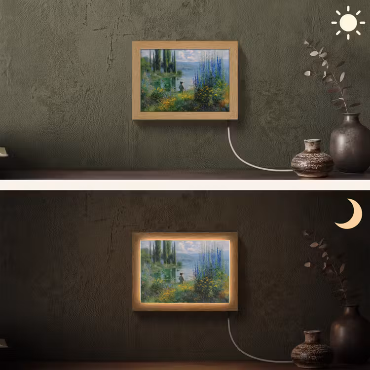 Lightbox - Wandlamp - Bloemen - Meer - Bergen - Groen — 3