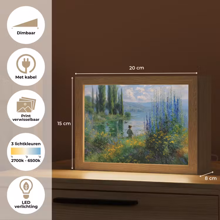 Lightbox - Wandlamp - Bloemen - Meer - Bergen - Groen — 9