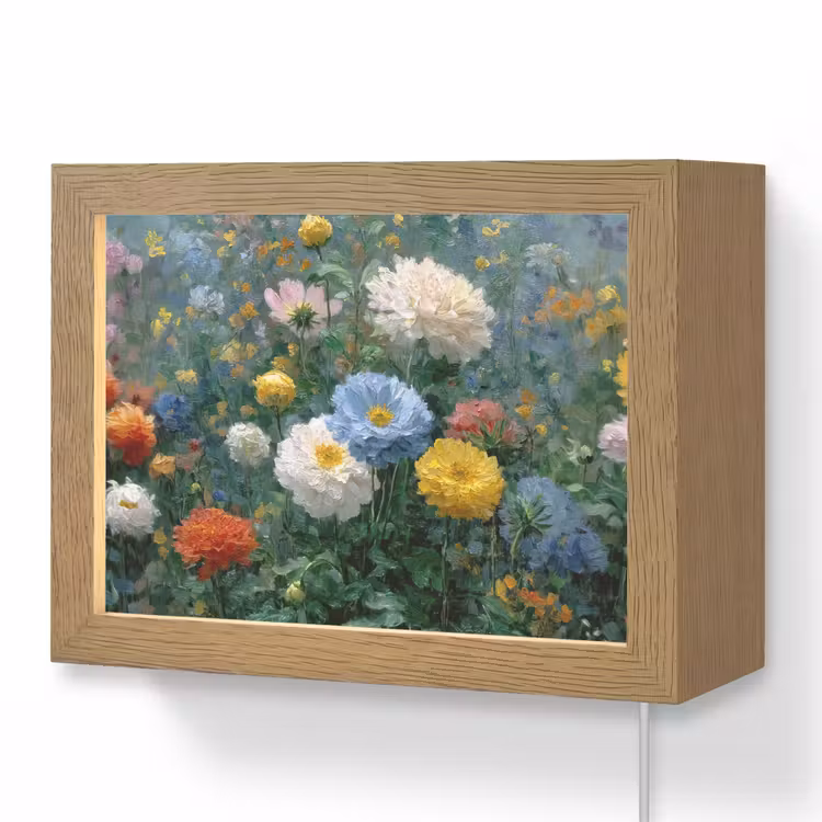 Lightbox - Wandlamp - Close-up - Veld - Bloemen - Kleurrijk — 1