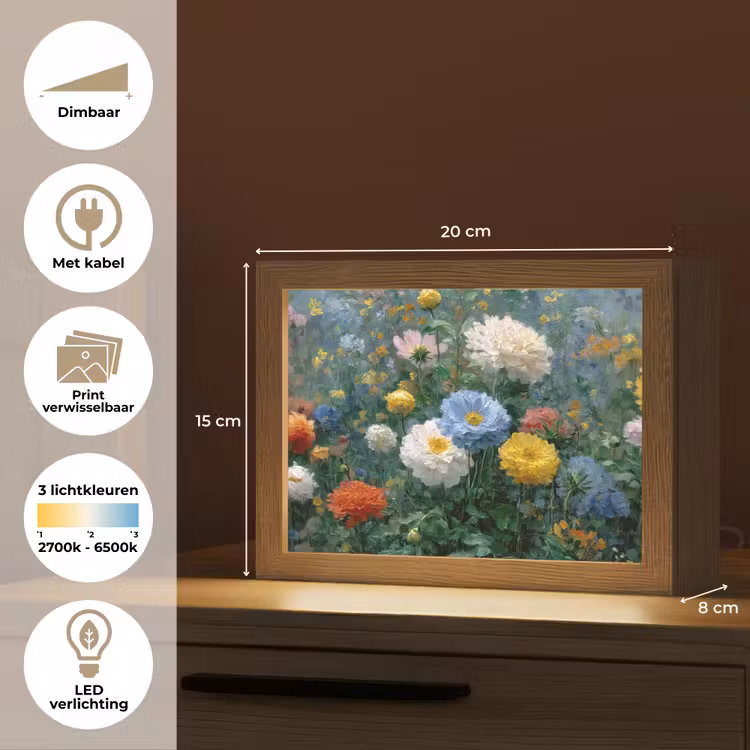 Lightbox - Wandlamp - Close-up - Veld - Bloemen - Kleurrijk — 9