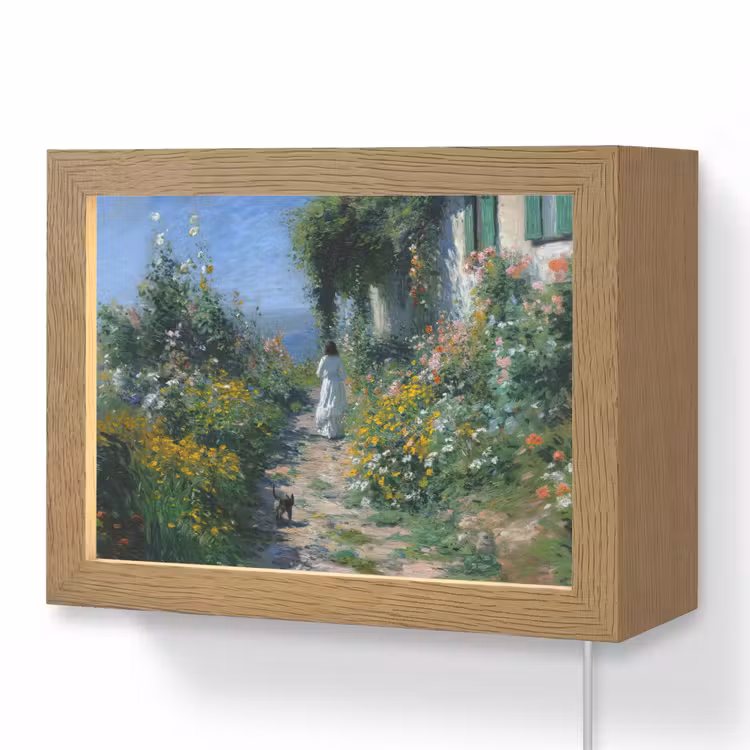 Lightbox - Wandlamp - Kat - Vrouw - Bloemen - Huis — 1