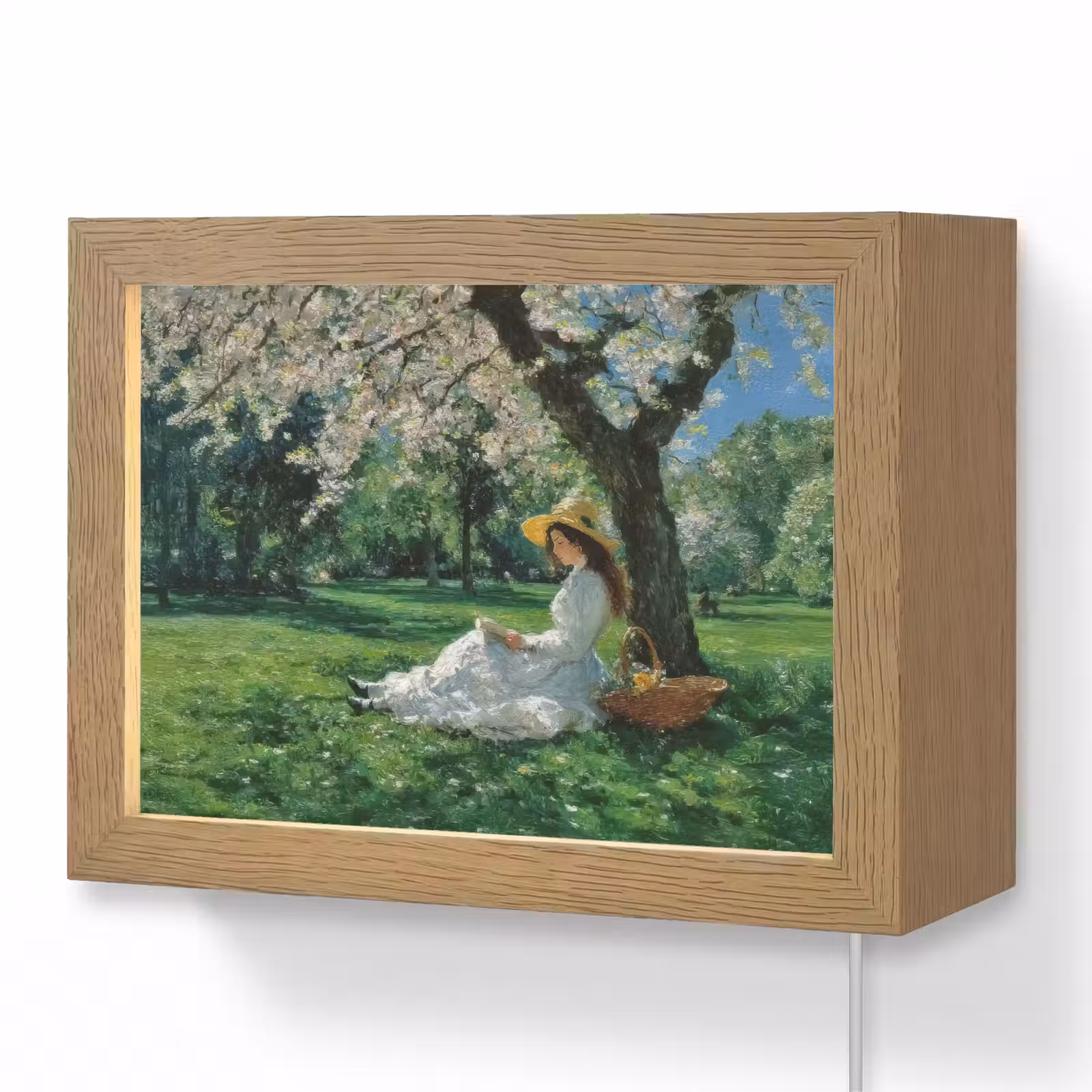 Lightbox - Wandlamp - Vrouw - Boom - Boek - Mandje — 1