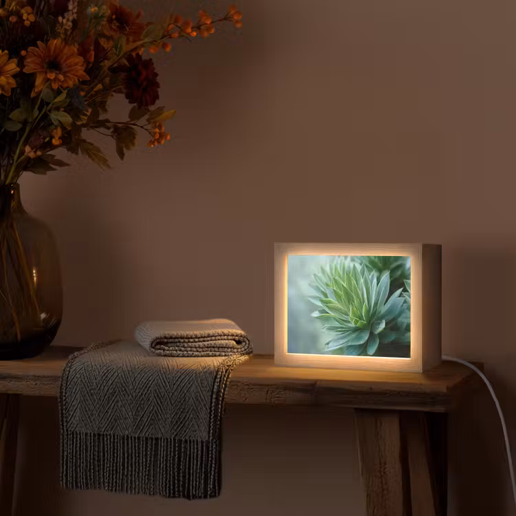 Lightbox - Wandlamp - Blad - Plant - Groen - Textuur — 5