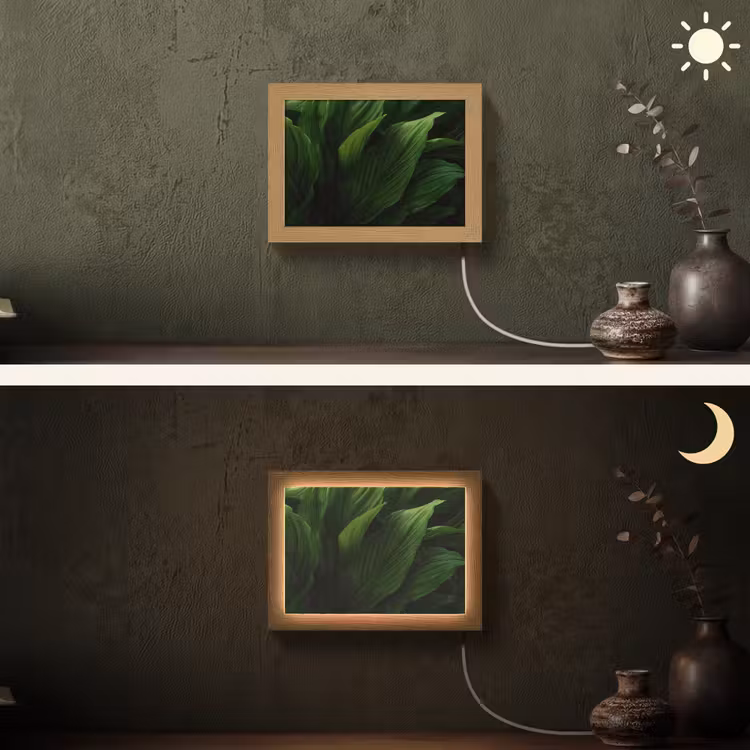 Lightbox - Wandlamp - Bladeren - Schaduw - Groen - Textuur — 3