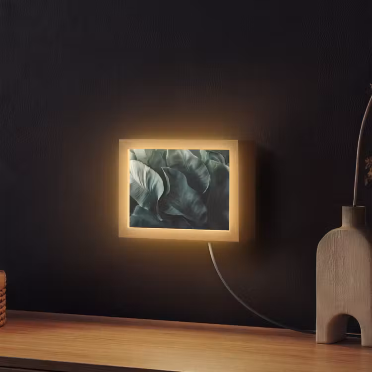 Lightbox - Wandlamp - Groen - Bladeren - Glad - Nerven — 2