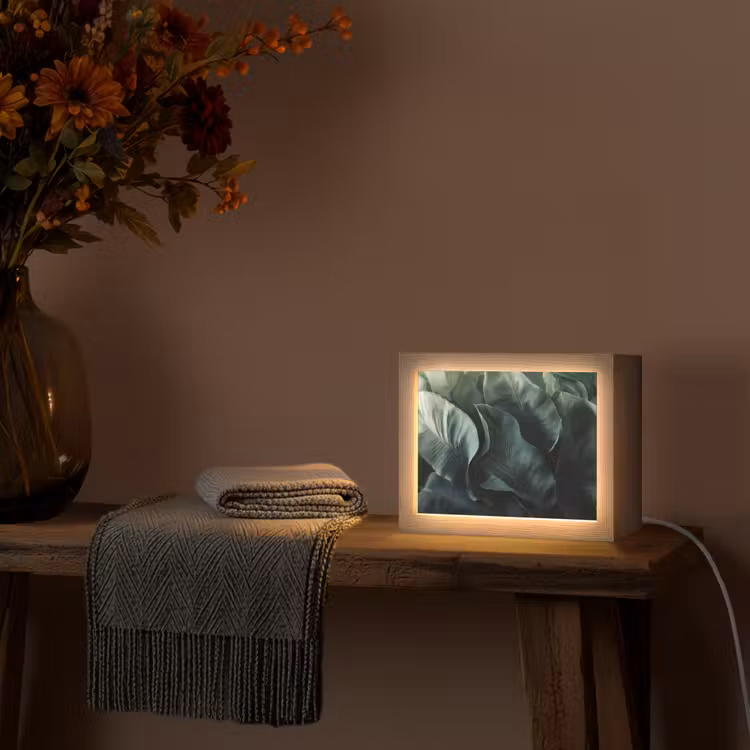 Lightbox - Wandlamp - Groen - Bladeren - Glad - Nerven — 5