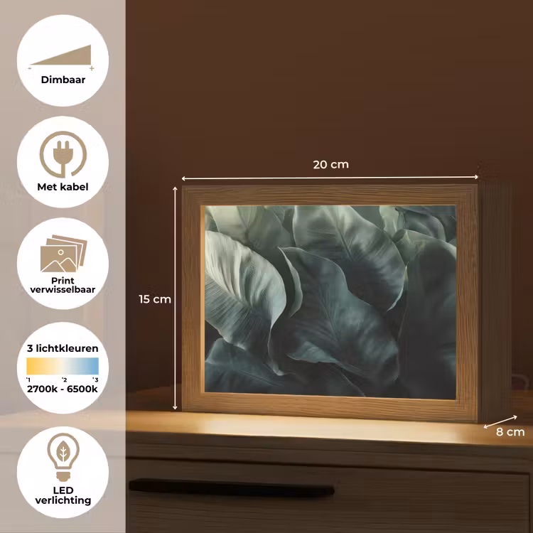 Lightbox - Wandlamp - Groen - Bladeren - Glad - Nerven — 9