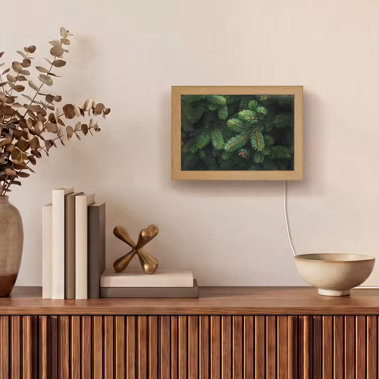 Lightbox - Wandlamp - Sparrentakken - Knoppen - Naalden - Groen — 4